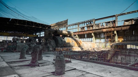 Фотогалерея / Пошкодження на одній з ТЕС ДТЕК після російського штурму, весна 2024 року. Точне місце та дата не розголошуються через обмеження безпеки