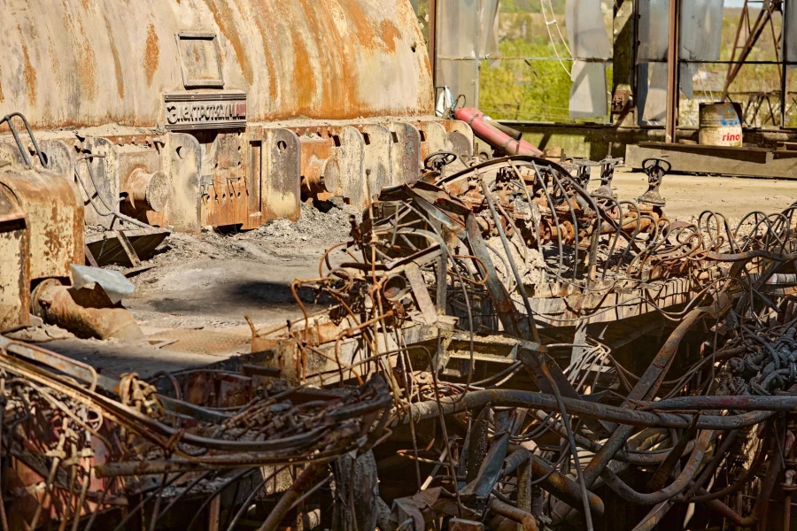 Damage at one of DTEK thermal power plant following a russian assault, spring 2024. The precise location and date are not disclosed due to security restrictions