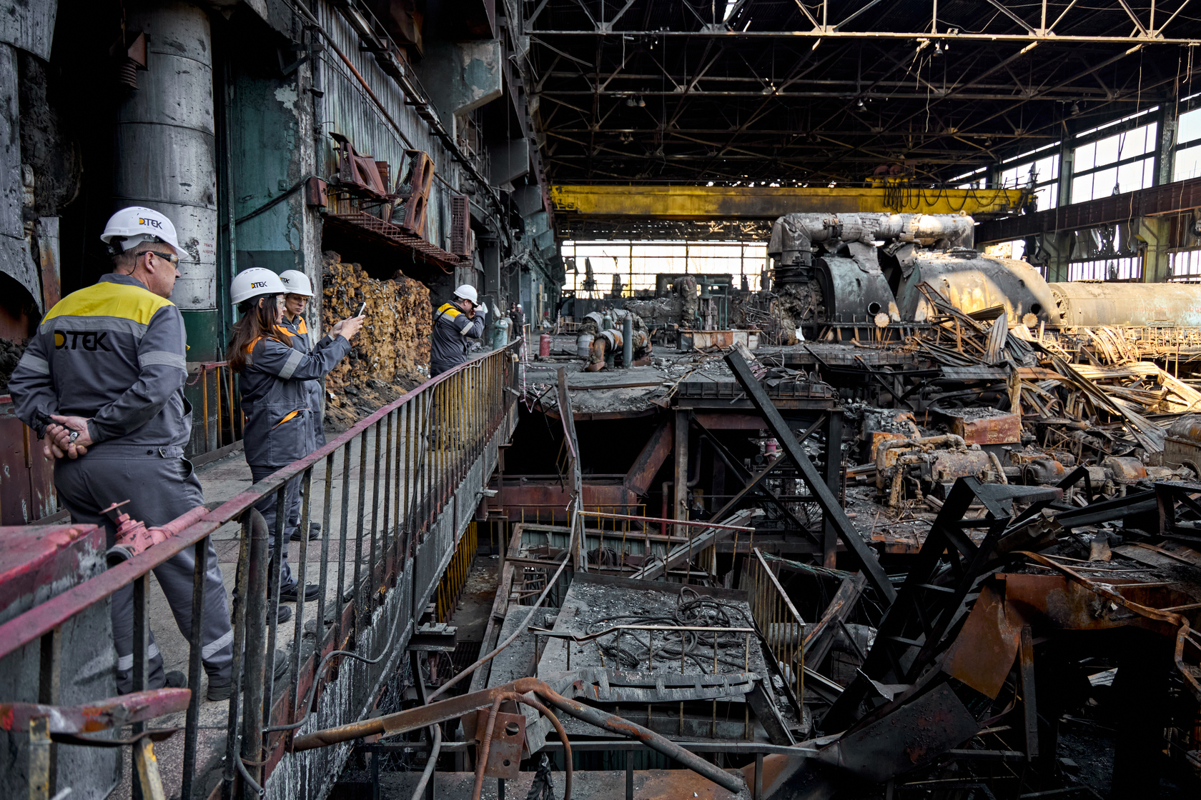 Damage at one of DTEK thermal power plant following a russian assault, spring 2024. The precise location and date are not disclosed due to security restrictions