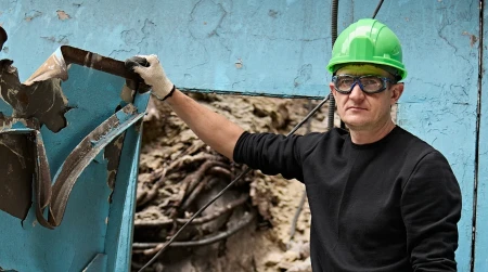 Image library / DTEK power engineer after another russian attack on thermal power plant, spring 2024