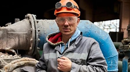 Image library / An employee of one of DTEK's thermal power plants that was damaged by a russian attack