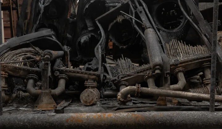Associated Press and Reuters report from a damaged DTEK power plant