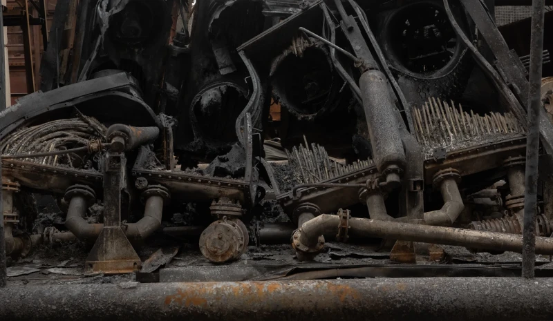 Associated Press and Reuters report from a damaged DTEK power plant