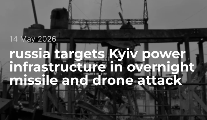 russia targets Kyiv power infrastructure in overnight missile and drone attack