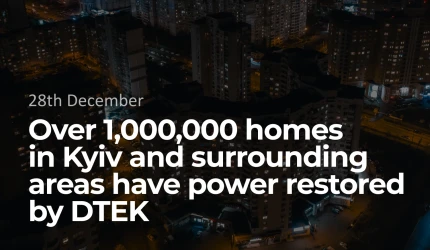 Over 1,000,000 homes in Kyiv and surrounding areas have power restored by DTEK
