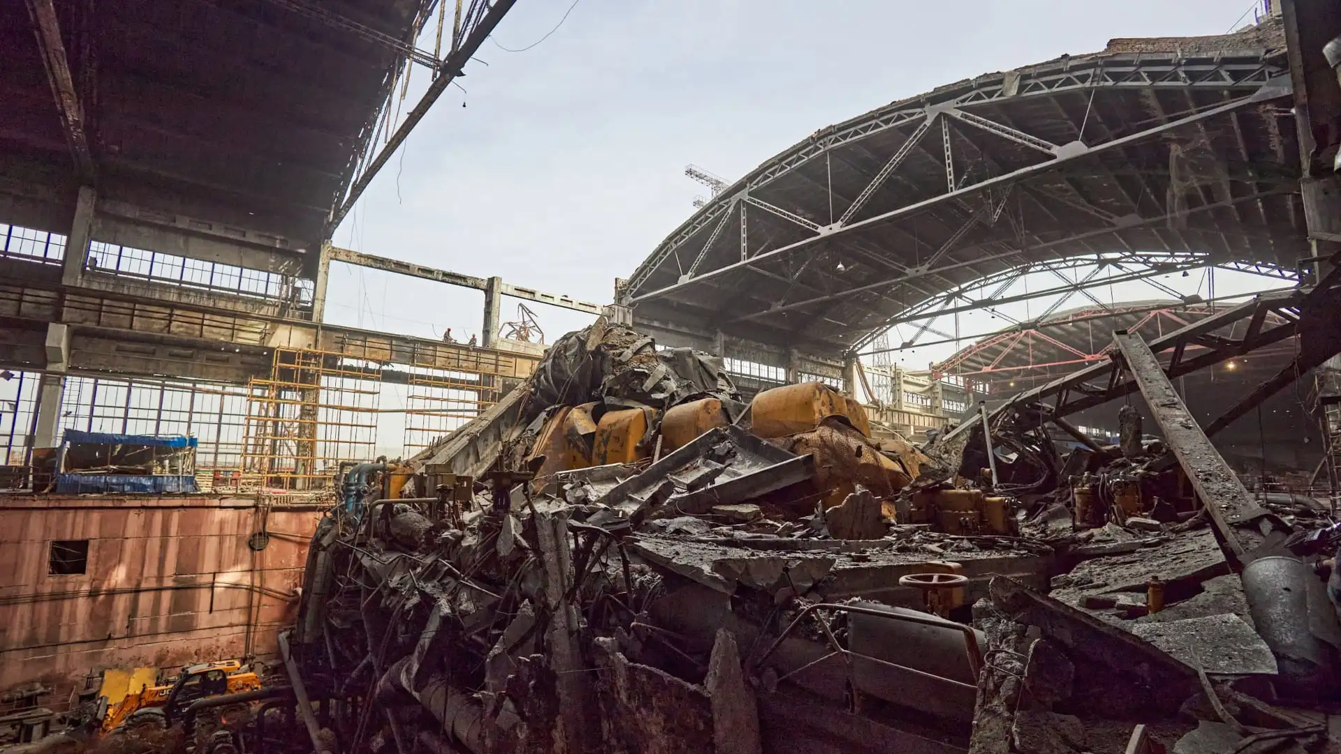 Damage at one of DTEK thermal power plant following a russian assault, spring 2024