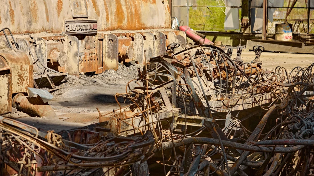 DTEK image of destruction caused by russian attacks against DTEK power station in March 2024
